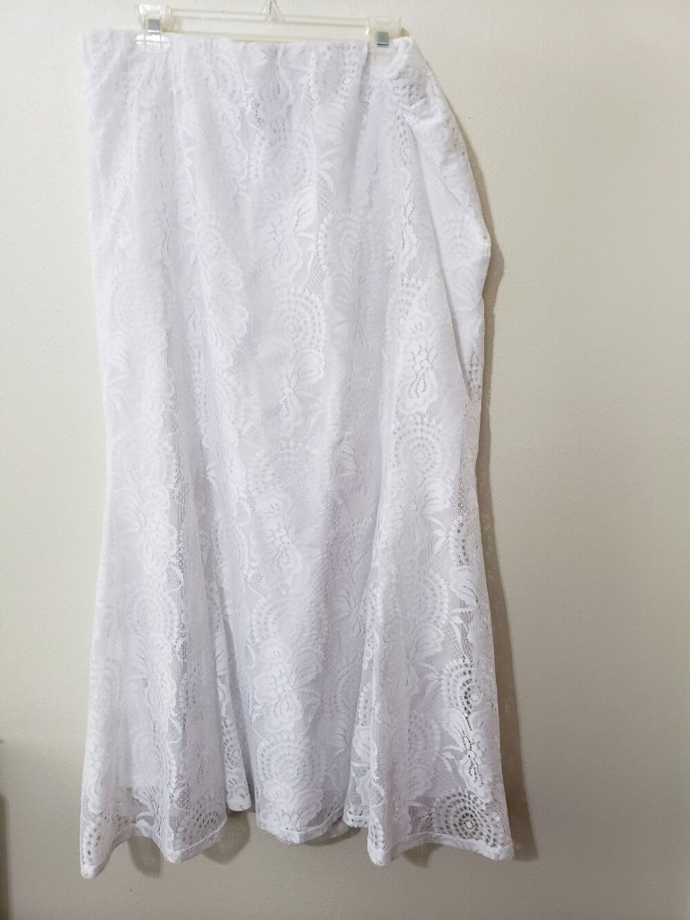 Ashley Stewart romantic cottagecore white lace overlay maxi skirt, size 18/20